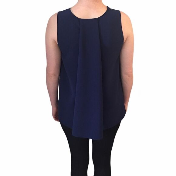 WHBM Navy Blue Sleeveless Tunic Top - Picture 6 of 12